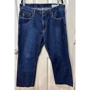 Orvis Montana  Men's Jeans 36 X 28 HEMMED Blue Denim Dark Wash Straight Leg